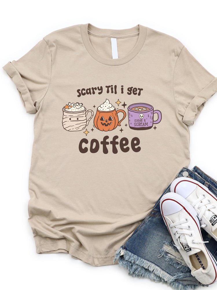 Scary Till I Get Coffee Graphic Tee