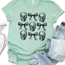 Small Slate Skulls & Bows Graphic Tee