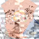 Small Peach Spooky Babe Rainbow Graphic Tee