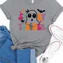 Small Gray Spooky Teacher Graphic Tee