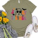 Small Olive Spooky Teacher Graphic Tee