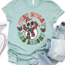  Stay Merry & Bright Snowman Graphic Tee