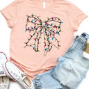  String Light Bow Christmas Graphic Tee