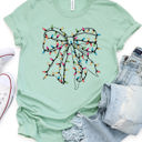  String Light Bow Christmas Graphic Tee