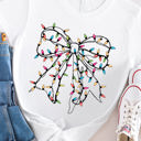  String Light Bow Christmas Graphic Tee