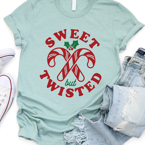 Sweet But Twisted Candy Cane Graphic Tee