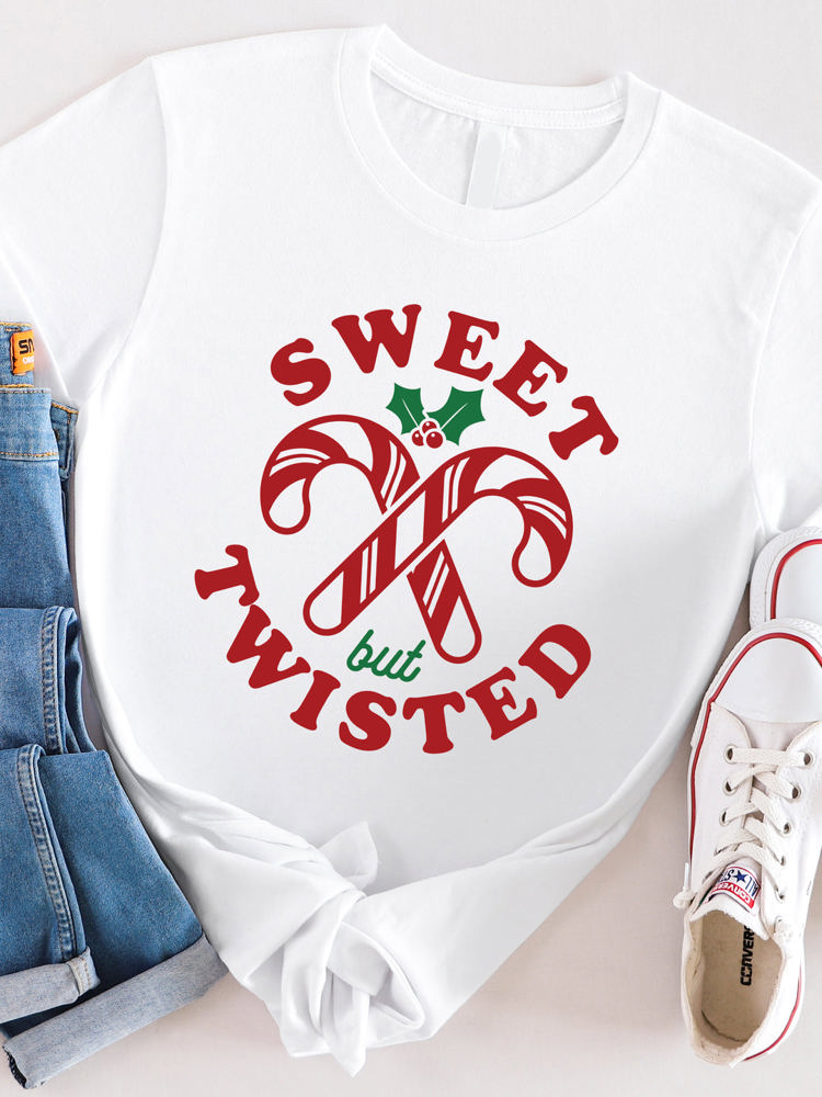 Sweet But Twisted Candy Cane Graphic Tee