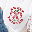  Sweet But Twisted Candy Cane Graphic Tee