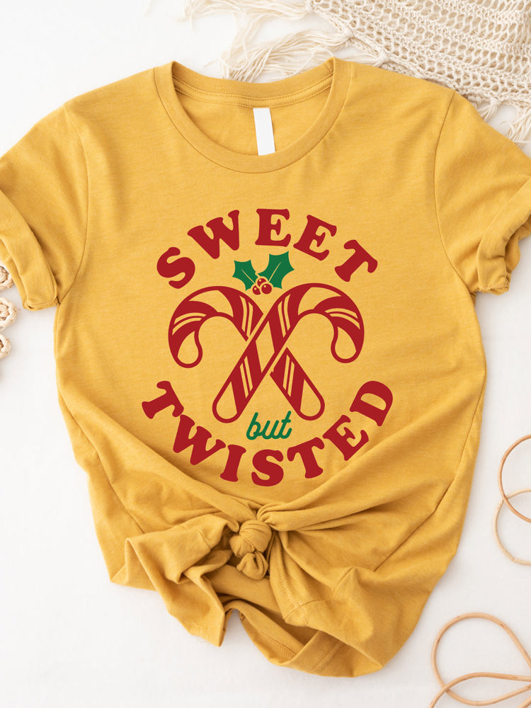 Sweet But Twisted Candy Cane Graphic Tee