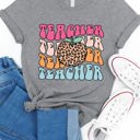  Teacher Cheetah Apple Graphic Tee