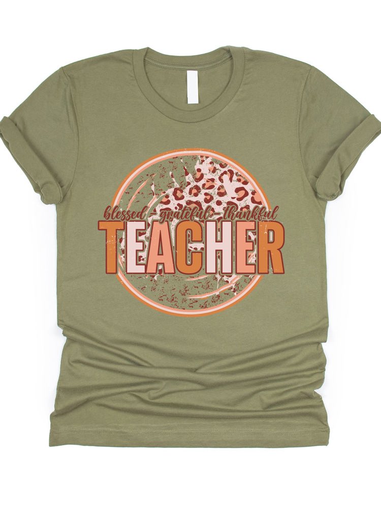 Teacher Circle Cheetah Graphic Tee