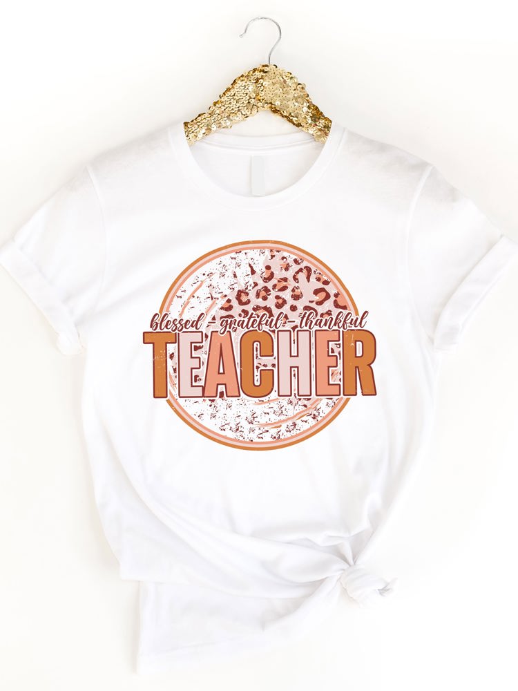 Teacher Circle Cheetah Graphic Tee