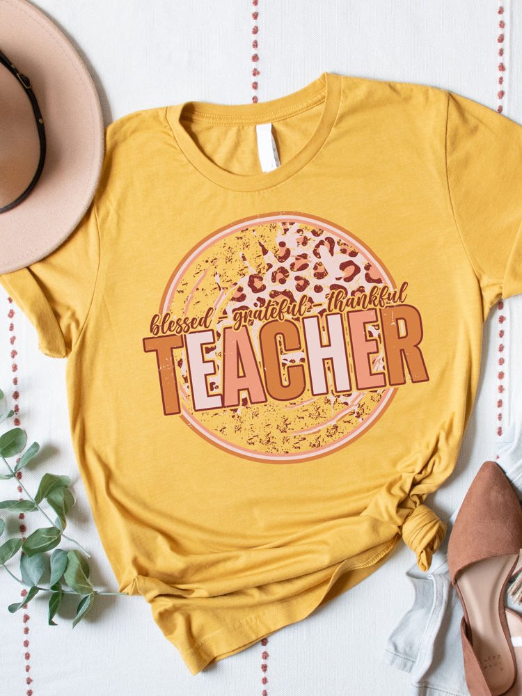 Teacher Circle Cheetah Graphic Tee