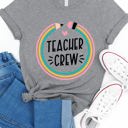 Small Gray Teacher Crew Graphic Tee