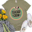 Small Olive Teacher Crew Graphic Tee