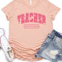 Small Peach Teacher (Daisy Accent) Graphic Tee