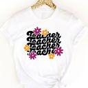 Small White Teacher Daisy Graphic Tee