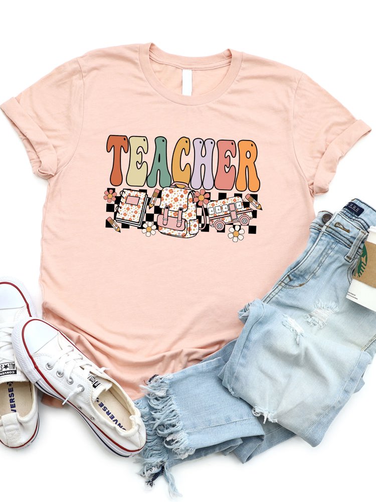 Retro Floral Teacher Graphic Tee