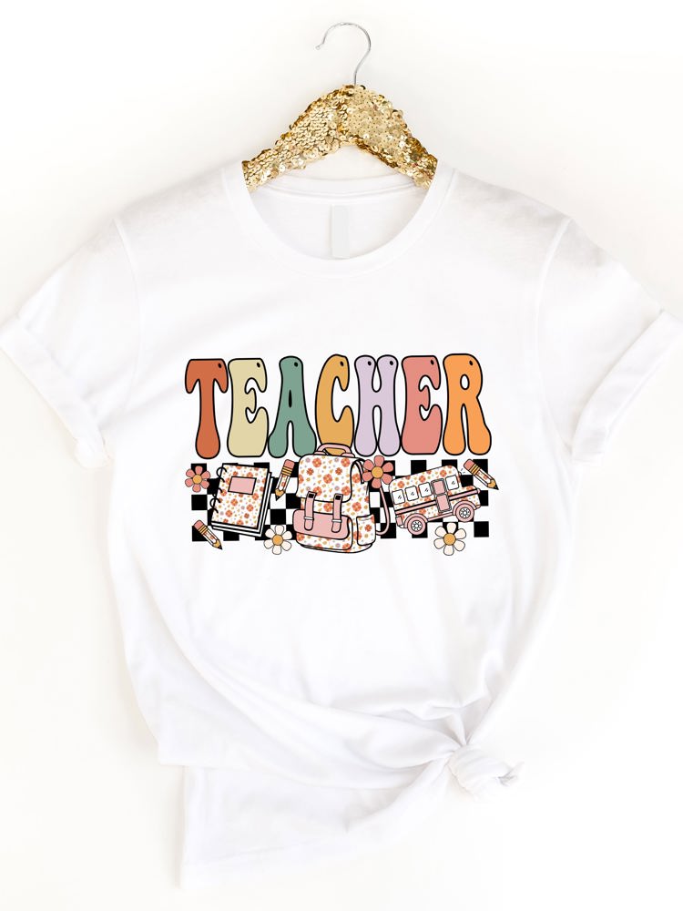 Retro Floral Teacher Graphic Tee