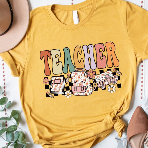 Retro Floral Teacher Graphic Tee