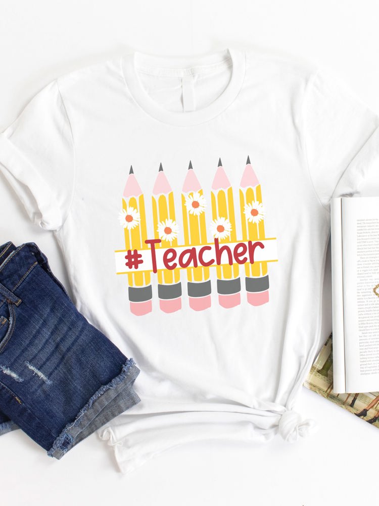 #Teacher Pencils Graphic Tee