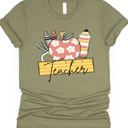 Small Olive Teacher Ruler Graphic Tee