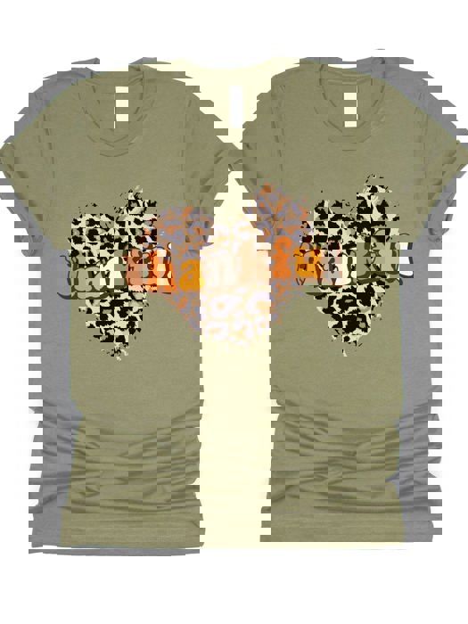 Thankful Cheetah Heart Graphic Tee
