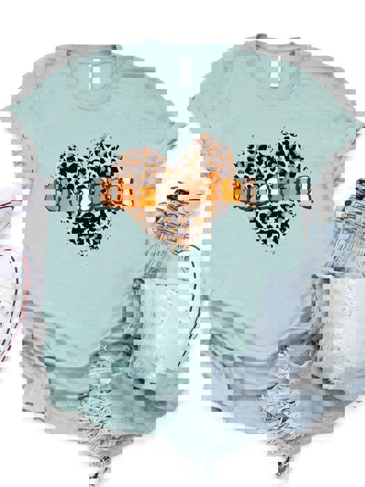 Thankful Cheetah Heart Graphic Tee