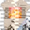 Small Tan Thankful Pie Retro Graphic Tee