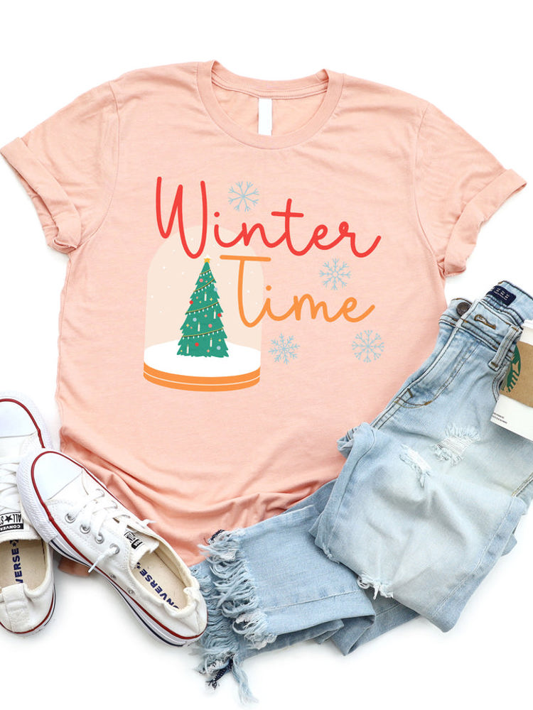 Winter Time Snow Globe Graphic Tee