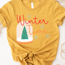 Small Yellow Winter Time Snow Globe Graphic Tee