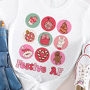 Small White Christmas Icon Festive AF Graphic Tee