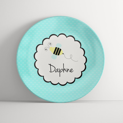 Personalized Plate Buzzing Bee - Custom Birthday Gift for Girls