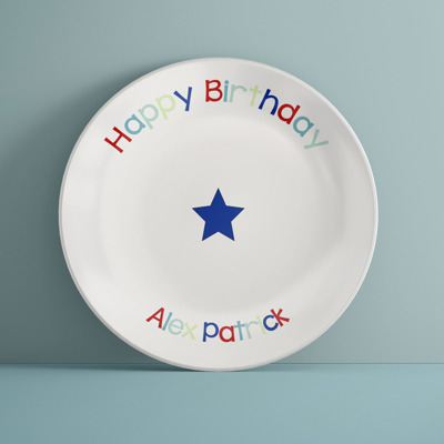 Personalized Birthday Plate  - Star - Custom Plate for Boys - Birthday Keepsake