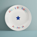  Personalized Birthday Plate  - Star - Custom Plate for Boys - Birthday Keepsake