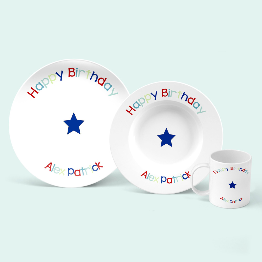 Personalized Birthday Plate  - Star - Custom Plate for Boys - Birthday Keepsake