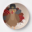  Personalized Turkey Plate  - Thanksgiving Tableware- Kids Table