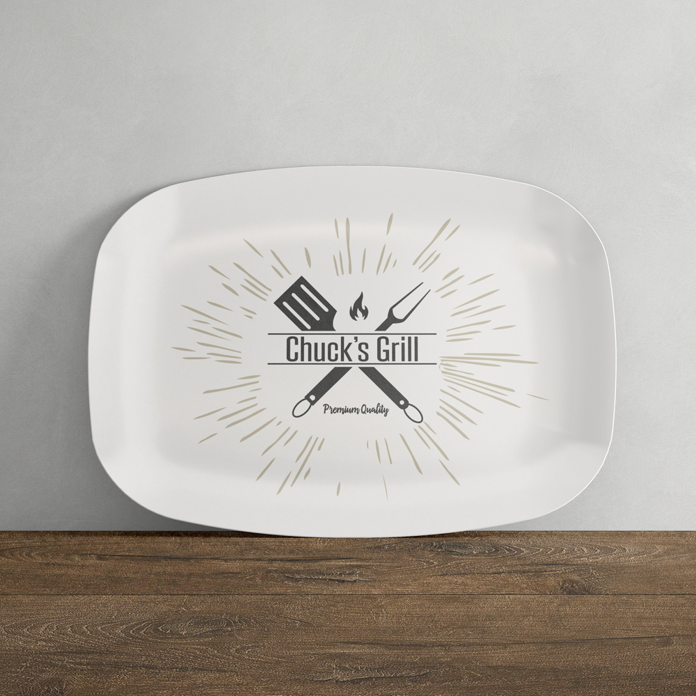 Grill Master Personalized Platter | Custom Fathers Day gift for Dad | Personalized Grill Plate