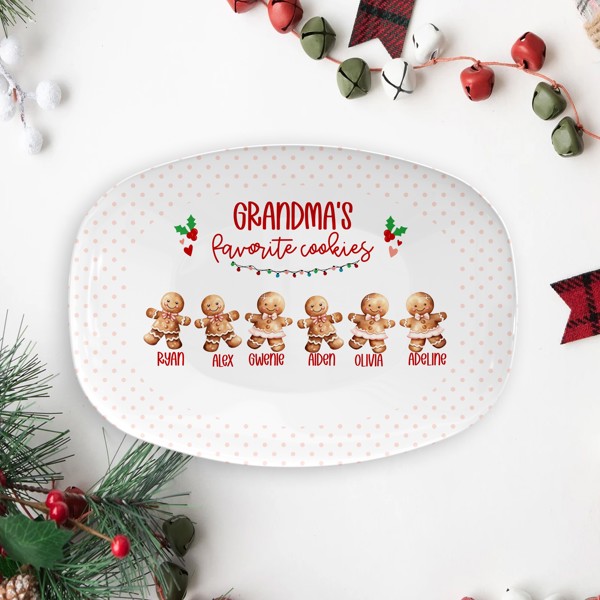 Grandmas Favorite Cookies Plate | Gift for Nana | Grandma Gift | Family Names