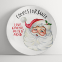  Personalized Cookies and Milk for Santa Plate - Classic Santa