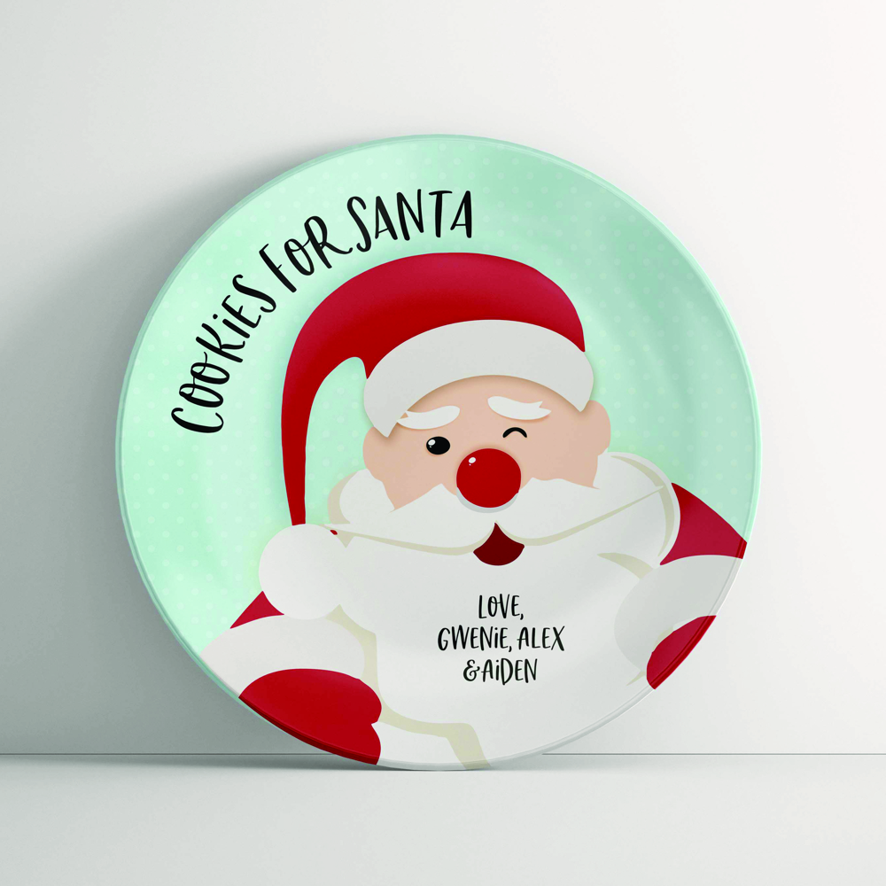 Cookies for Santa - Personalized Christmas Plates - Jolly St Nick