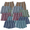 L 12 Pack: Assorted Boy's Multi-Item Pack Of Cotton Striped Print Boxer Shorts