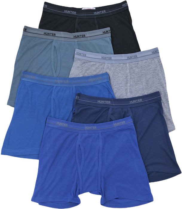 Men's Multi-Item Pack of Solid Colored Cotton Blend Boxer Briefs