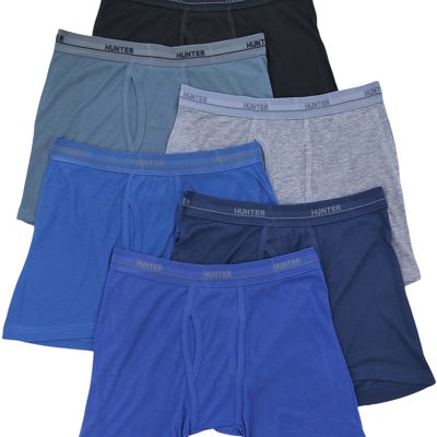 Men's Multi-Item Pack of Solid Colored Cotton Blend Boxer Briefs