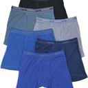  Men's Multi-Item Pack of Solid Colored Cotton Blend Boxer Briefs