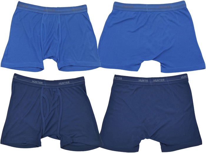 Men's Multi-Item Pack of Solid Colored Cotton Blend Boxer Briefs