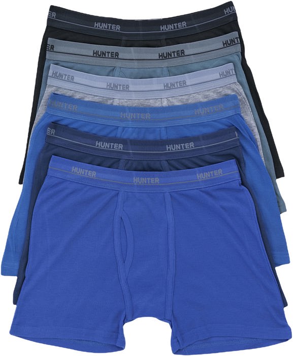 Men's Multi-Item Pack of Solid Colored Cotton Blend Boxer Briefs