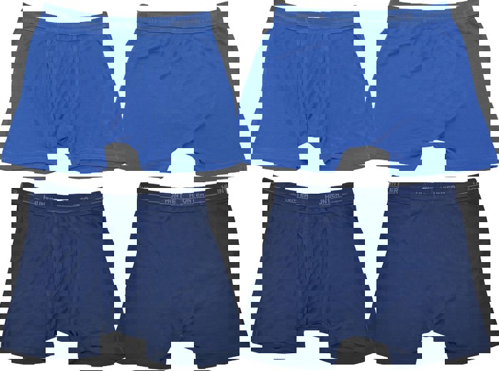 Men's Multi-Item Pack of Solid Colored Cotton Blend Boxer Briefs