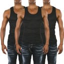  Men's Cotton Blend Slim Fit Shallow Scoop Neck Sleeveless A-Shirts