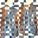 Large 3 Pack: Heather Grey Men's Cotton Blend Slim Fit Shallow Scoop Neck Sleeveless A-Shirts